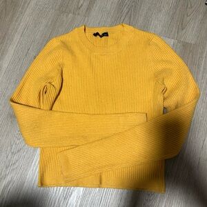 Yellow Ribbed Men's Sweater